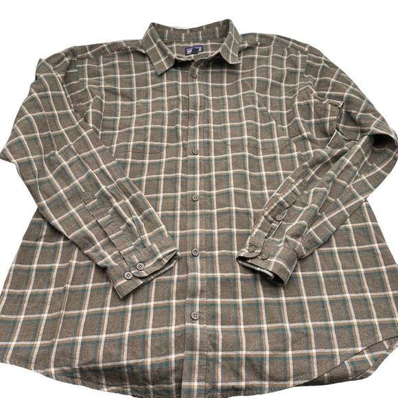 Patagonia Other - Patagonia Flannel Mens XL Plaid Button Up Long Sleeve Shirt Organic Cotton